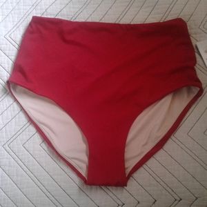 Red high waisted swimsuit bottoms